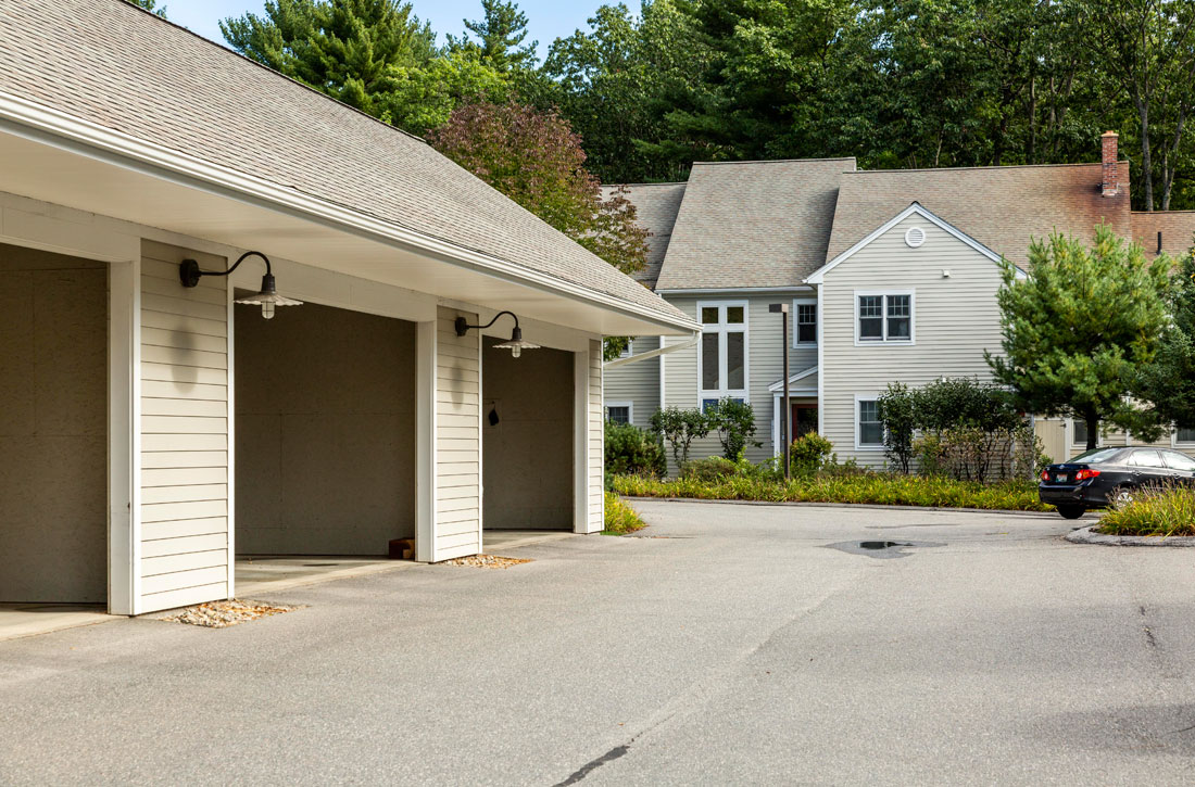 Garage parking is available with some units