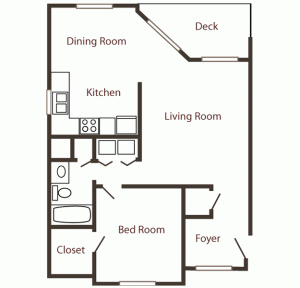 One bedroom apartment at The Ridges