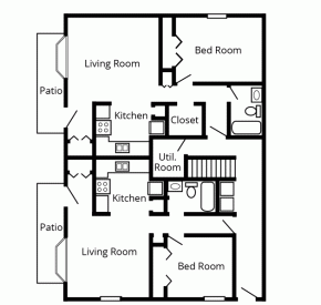 Carriage House apartments lower level floor plan